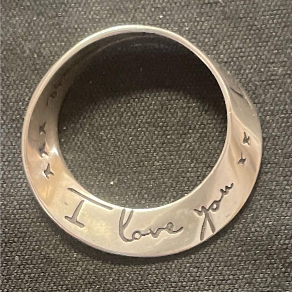 Sterling Silver I Love You / I Love You More Mobius Ring